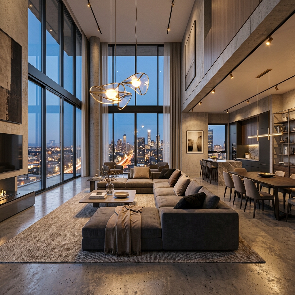 Interior de apartamento premium con diseño moderno