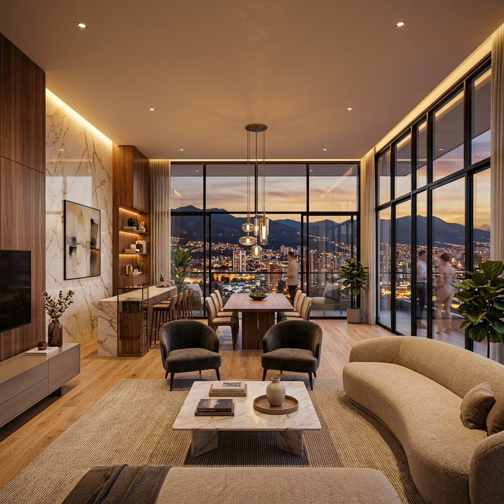 Sala-comedor tipología B con vista panorámica
