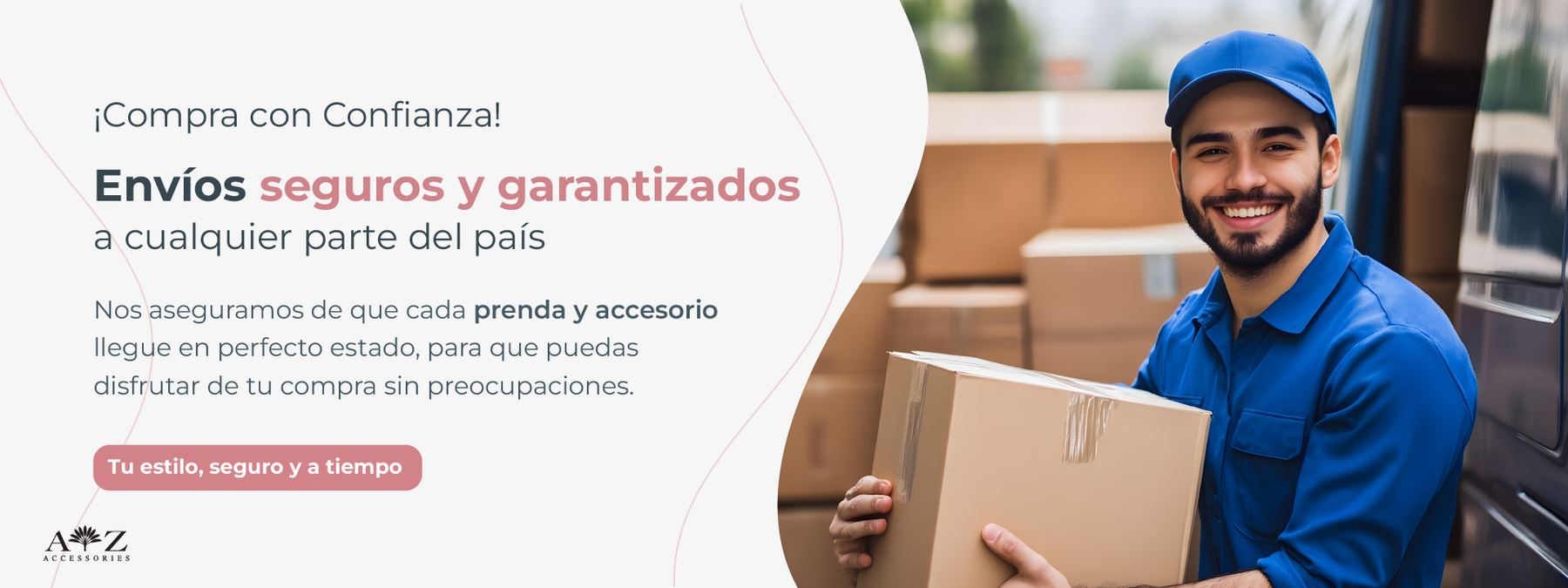 Banner de confianza: envios seguros y garantizados a cualquier parte del pais.