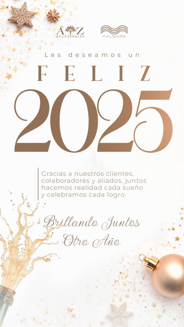 Feliz 2025 para clientes y aliados, firmado por las dos marcas juntas.