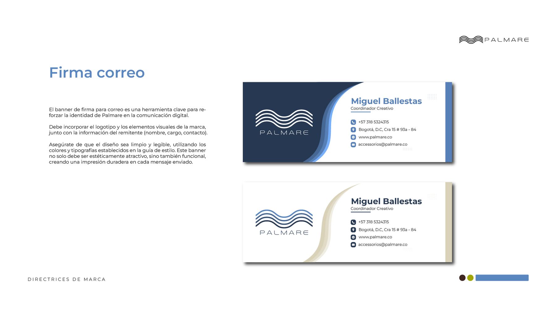 Firma de correo, en las dos variantes de fondo.