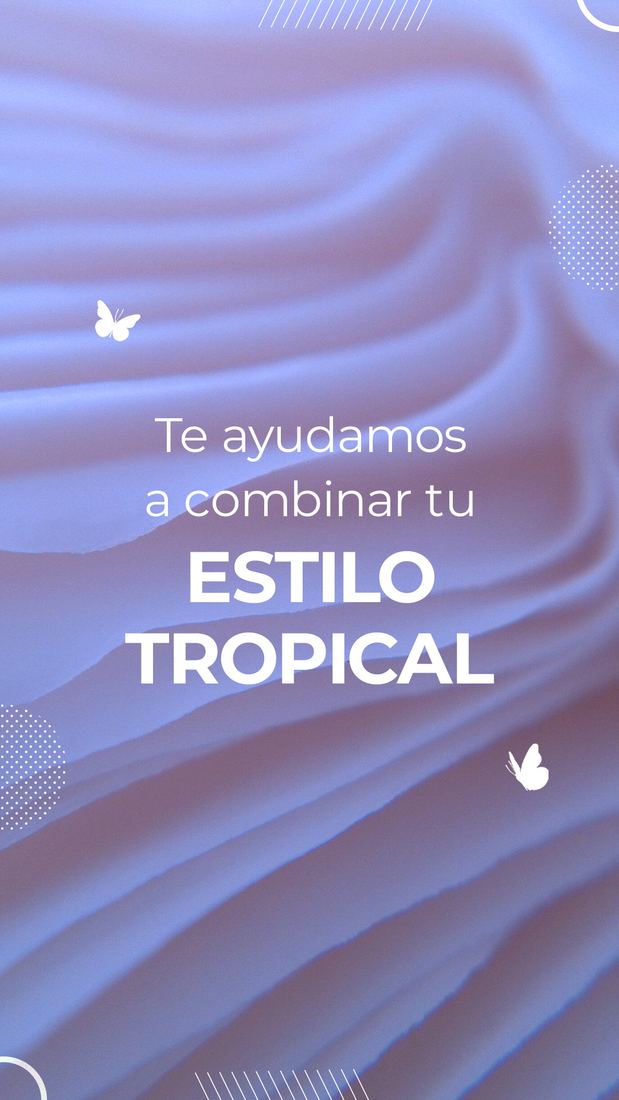 Te ayudamos a combinar tu estilo tropical. Fondo de ondas, sin foto: el degradado hace de textura.