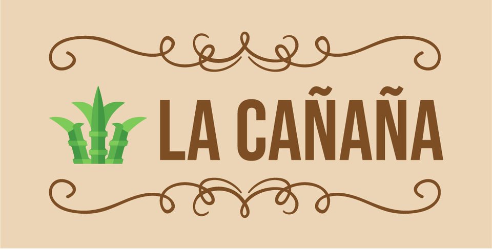 Logotipo en marrón sobre fondo beige