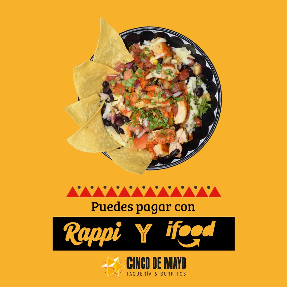Puedes pagar con Rappi y iFood, bowl sobre amarillo, oct 2023