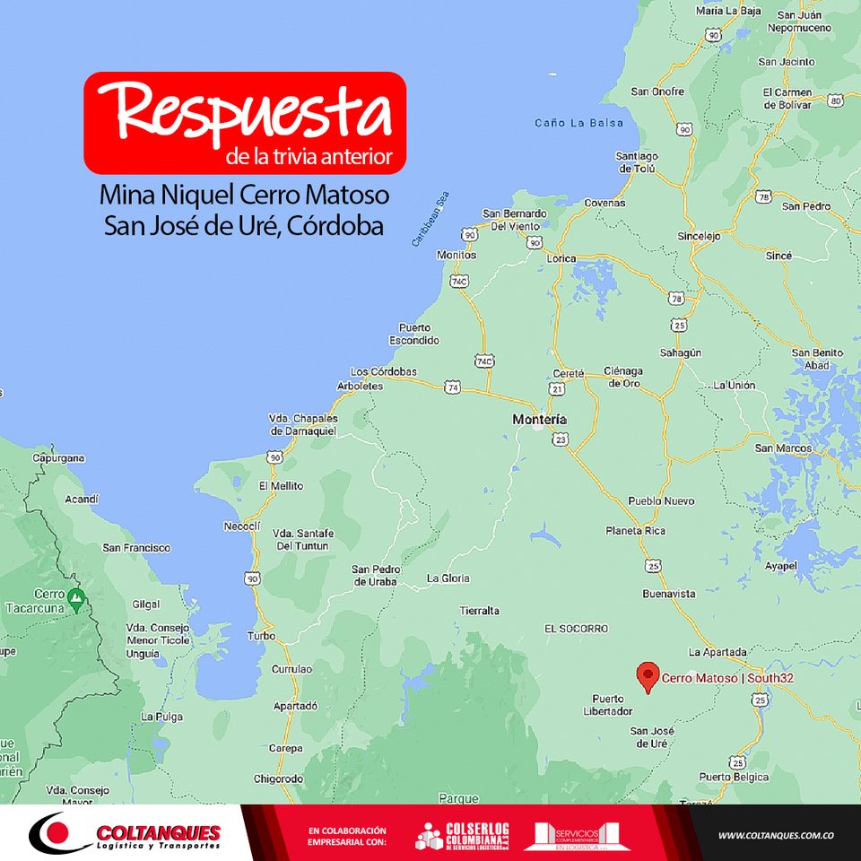 La respuesta de la trivia, señalada sobre el mapa del país
