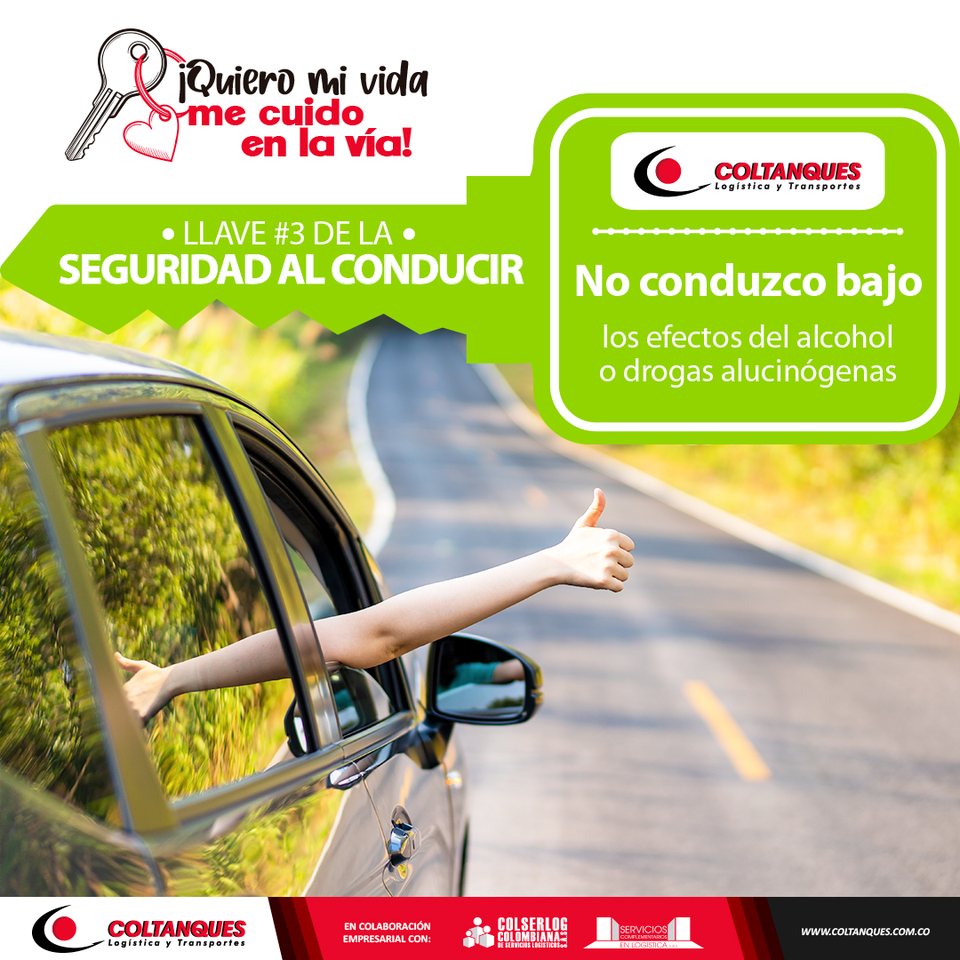 Llave 3 de la seguridad al conducir: no conduzco bajo los efectos del alcohol