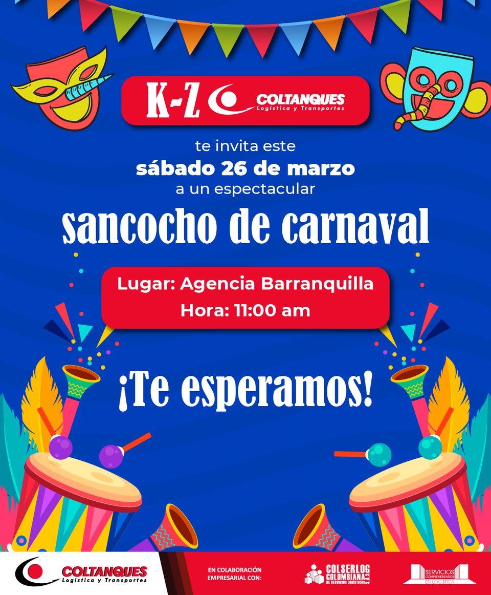 Invitación al sancocho de carnaval de la agencia de Barranquilla, mar 2022