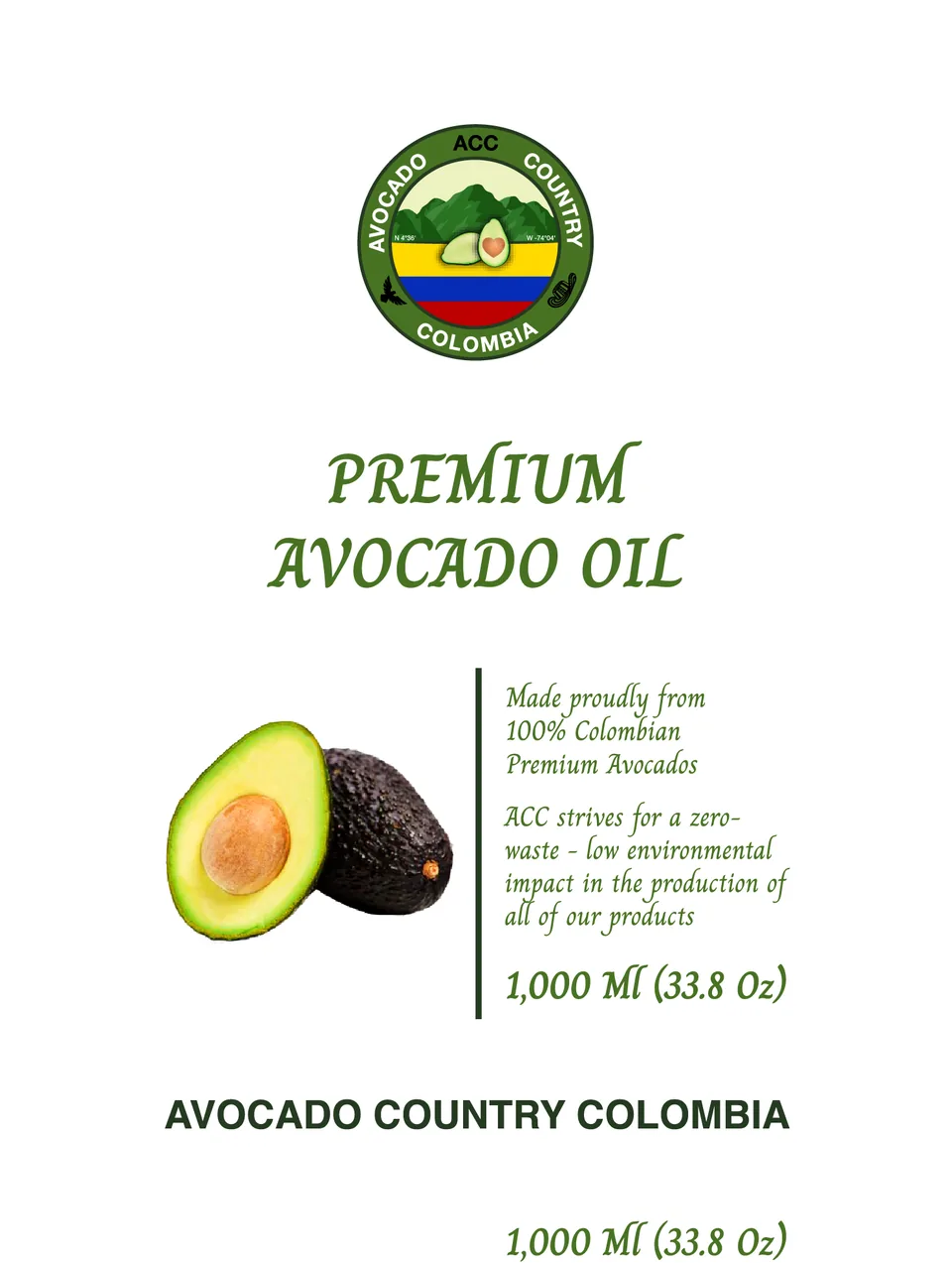 Arte plano de la etiqueta del aceite de un litro.