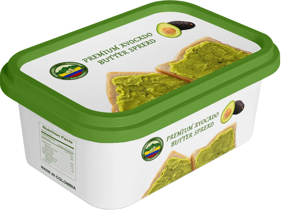 Envase de mantequilla untable de aguacate de 200 gramos.