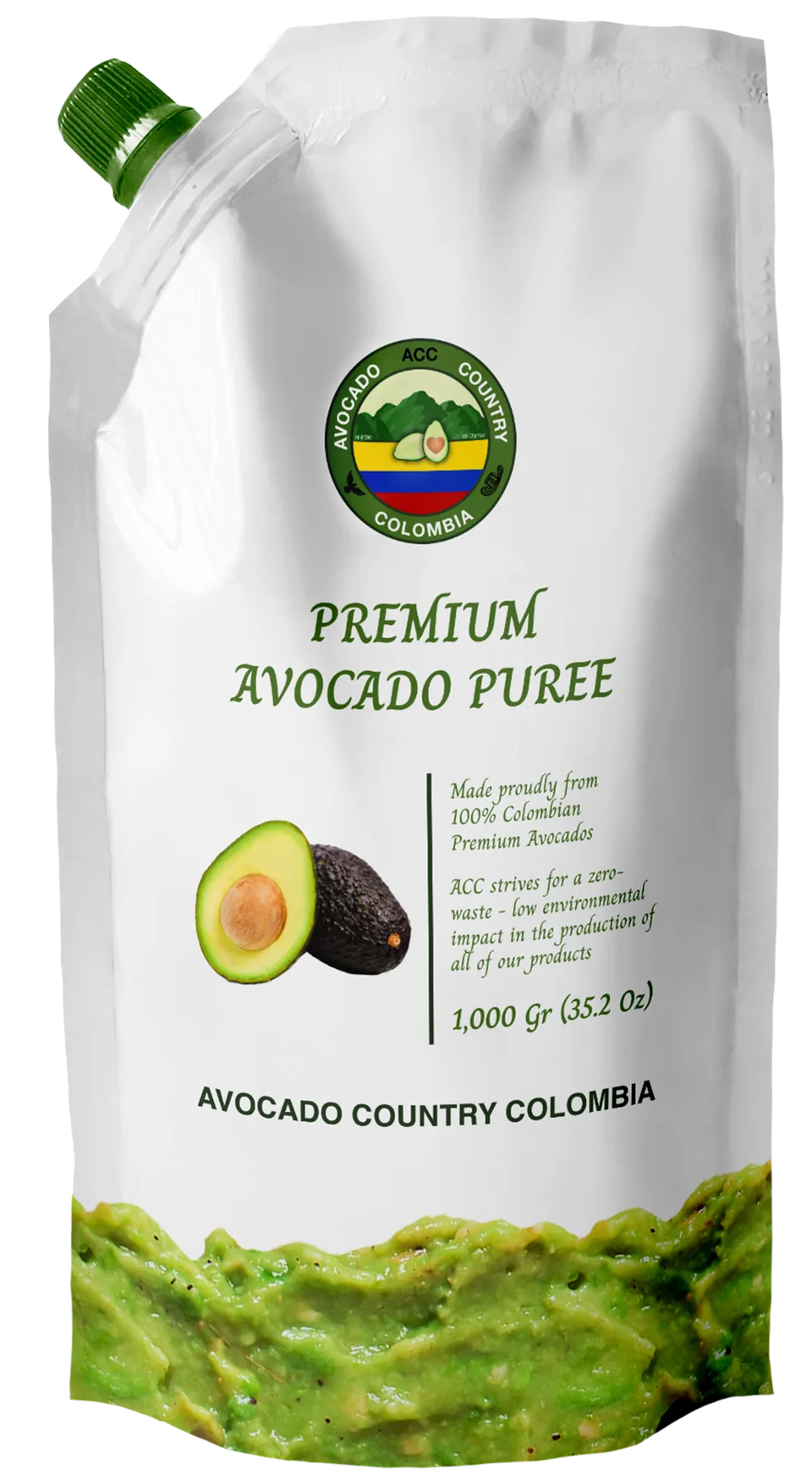 Empaque de puré de aguacate de 1.000 gramos.