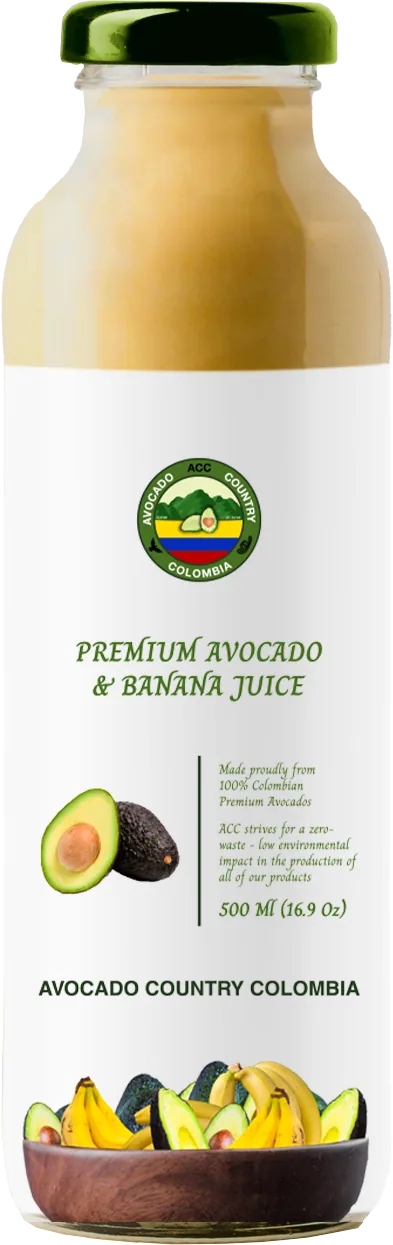 Jugo individual de aguacate y banano.