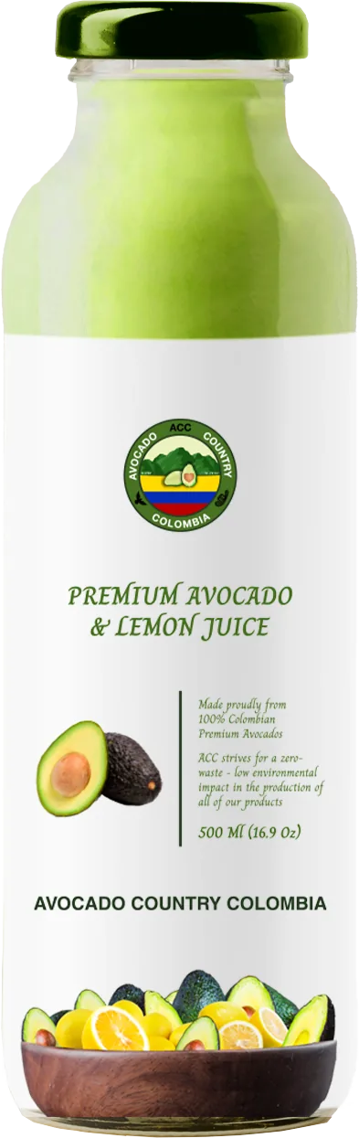 Jugo individual de aguacate y limón.