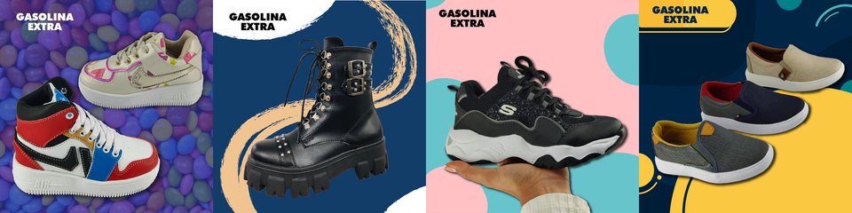 Cuatro piezas de fondo lleno en fila: violeta, azul marino, rosa y marino con amarillo, cada una con el logotipo en una esquina distinta