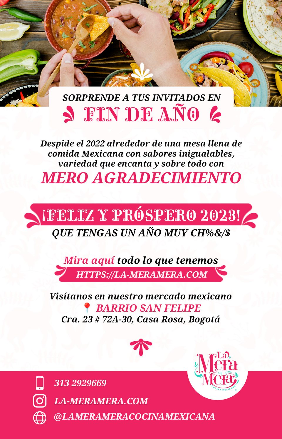 «¡Feliz y próspero 2023!» Despedida de año con mero agradecimiento