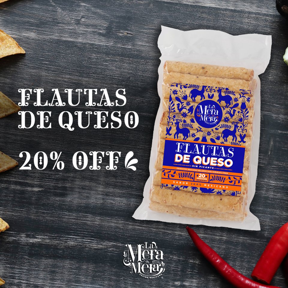Flautas de queso, 20% off