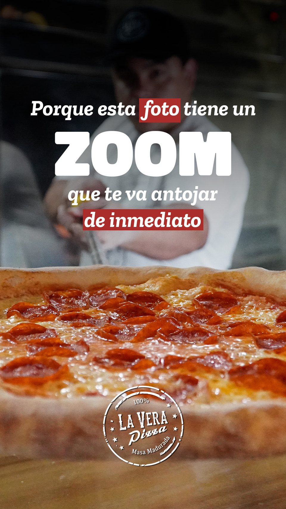 Remate de la historia: el zoom sobre la pizza que «antoja de inmediato»