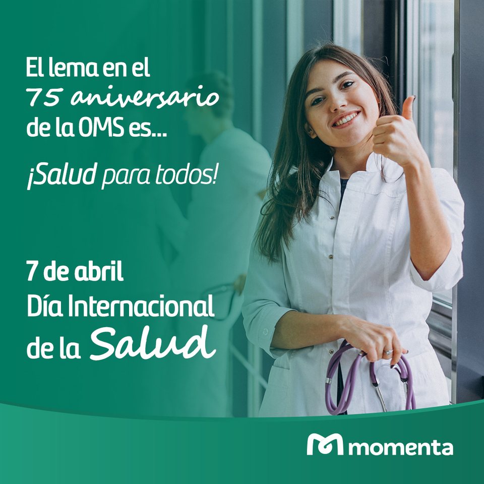 Abril de 2023. El sistema verde ya consolidado: ola, isotipo «M» y degradado de marca en cada pieza.